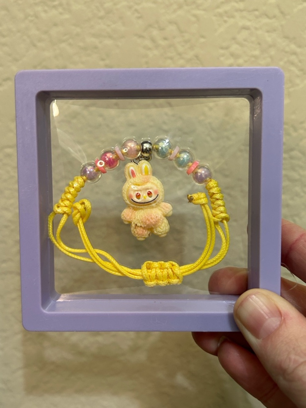 Labubu Little Monster Beaded Adjustable Woven Bracelet - Yellow New
